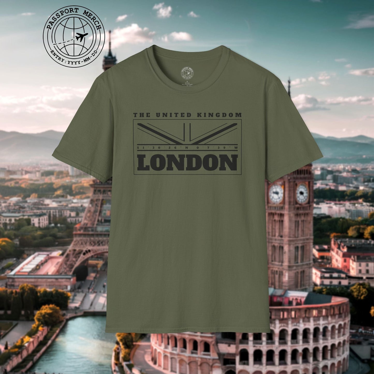 GPS Flag London England, UK T-Shirt