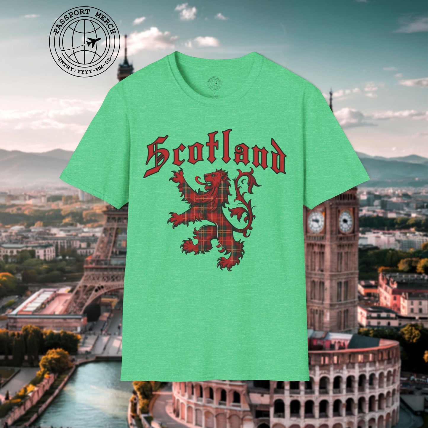 Tartan Lion Rampant, Scotland, UK T-Shirt