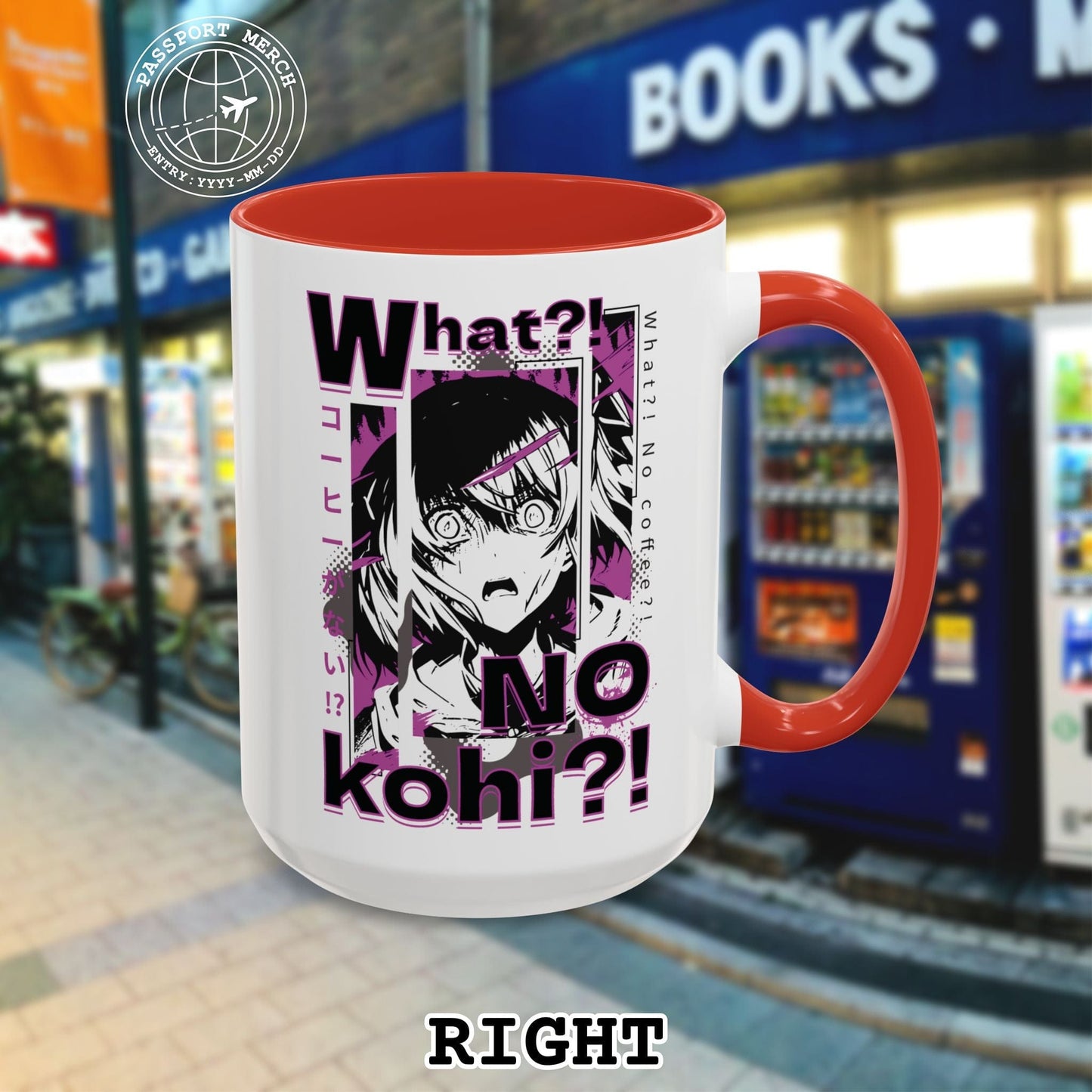 The "What?! No kohi?!" Anime Terror Face Japan 15oz Mug