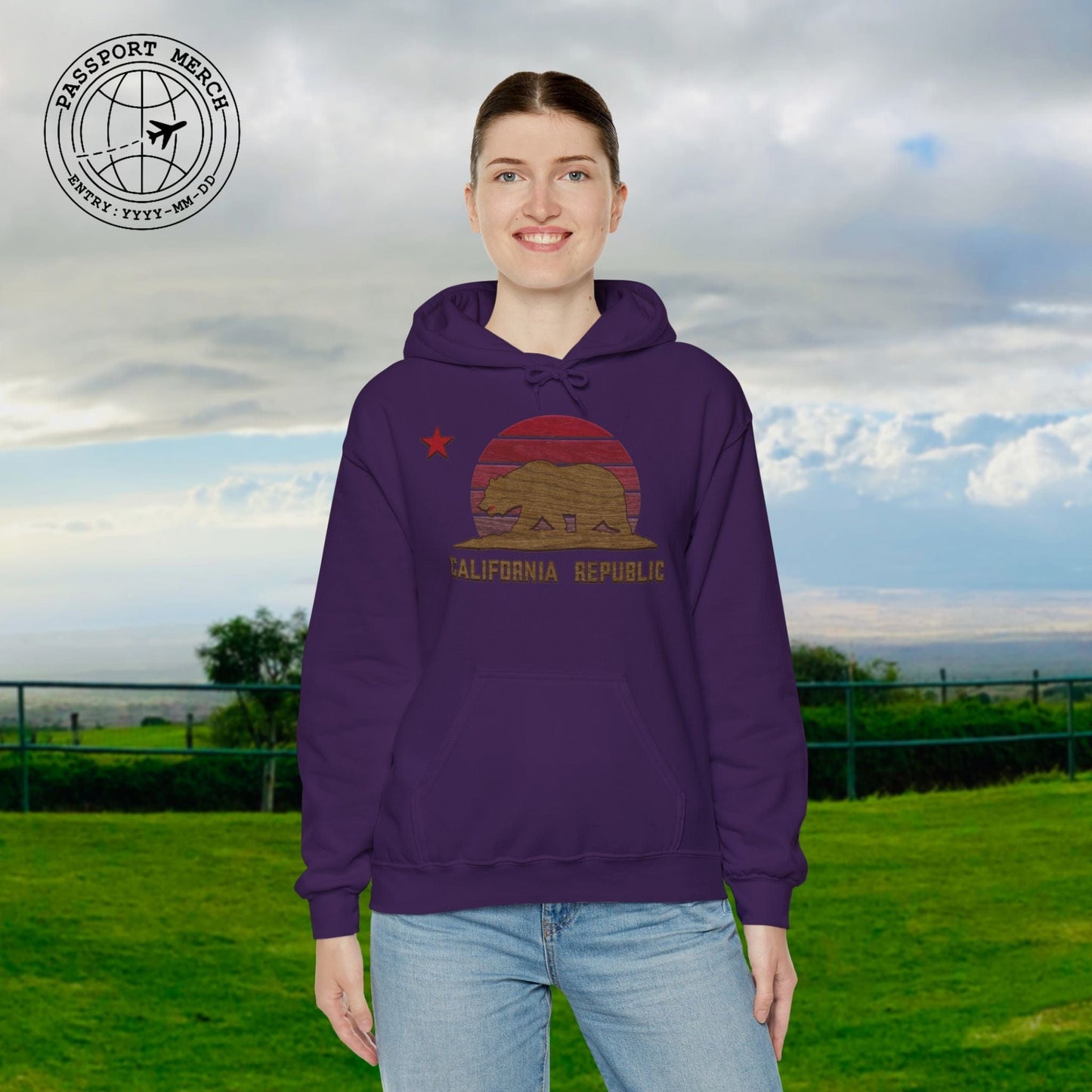 Woodworked Flag of California Hoodie