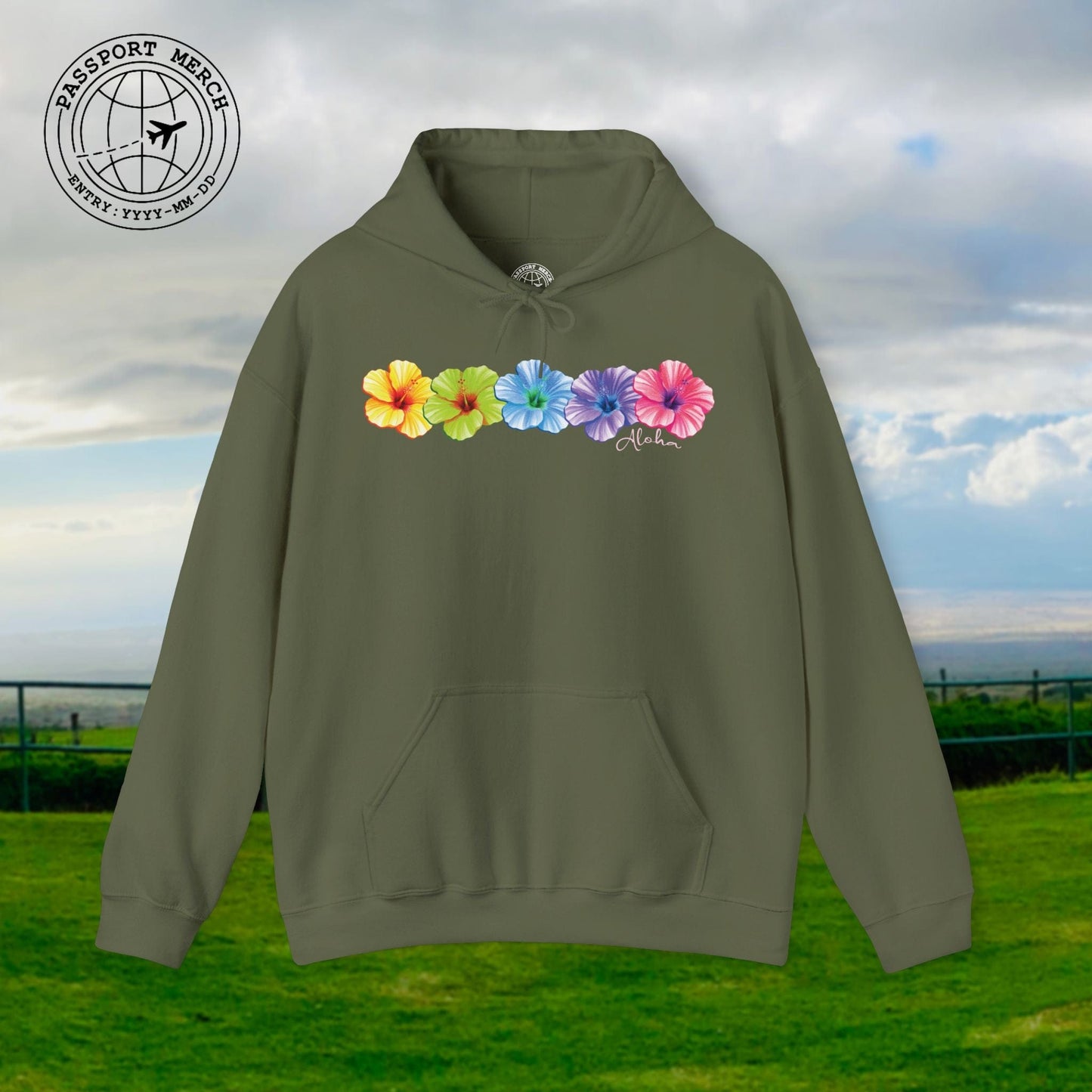 Five Vibrant Hibiscus, Hawaii Hoodie
