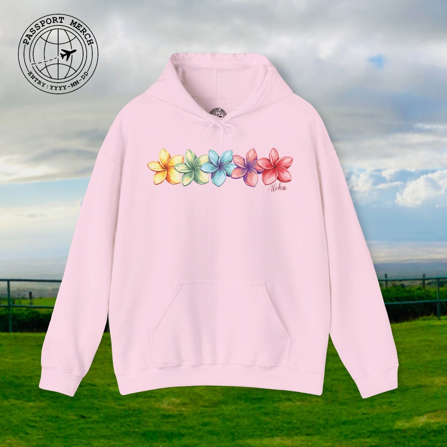 Five Vibrant Plumerias, Hawaii Hoodie