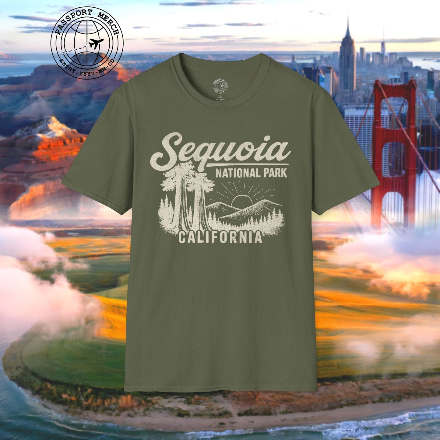 Sequoia National Park Vintage Monochrome, California T-Shirt