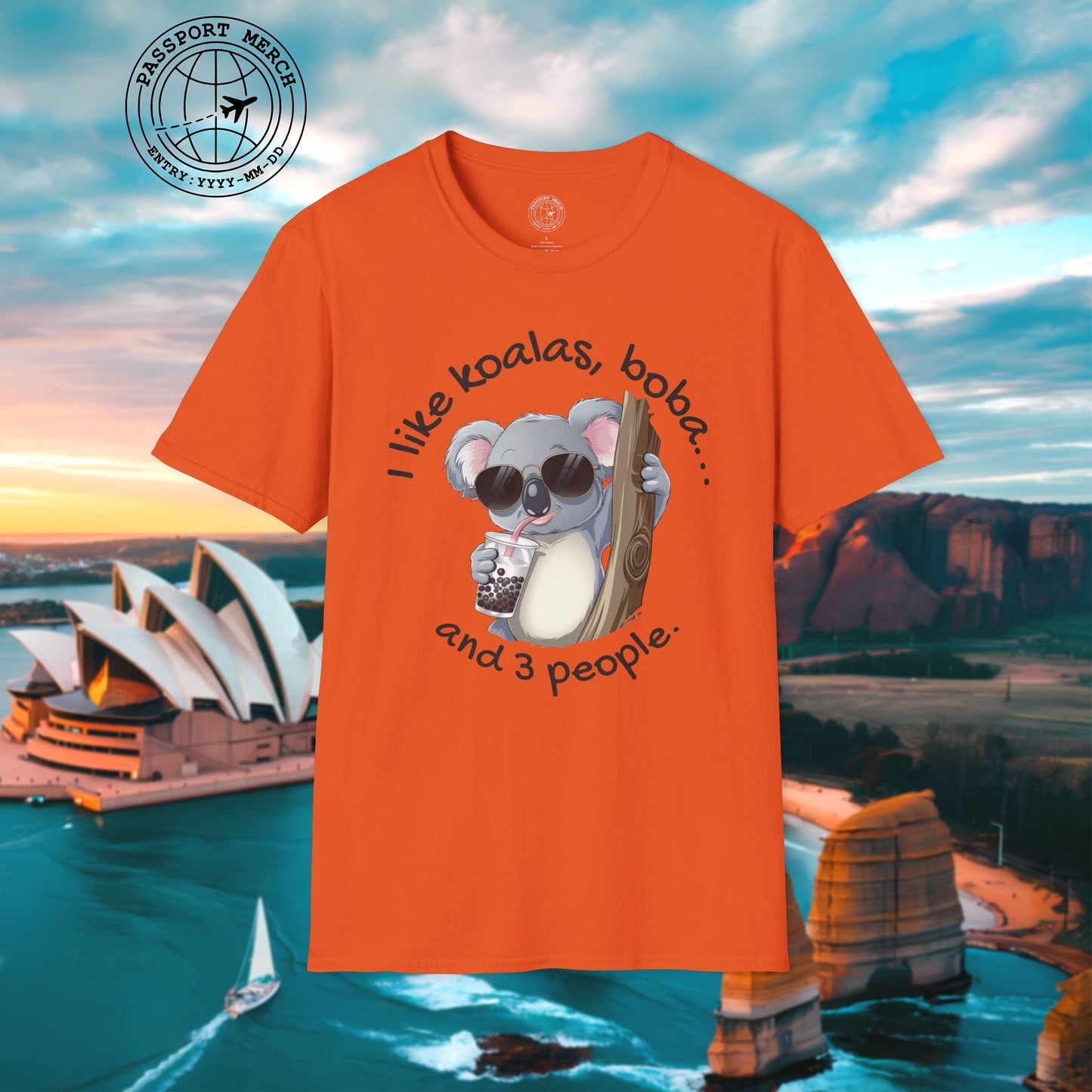 I like koalas, boba, and 3 people Australia T-Shirt