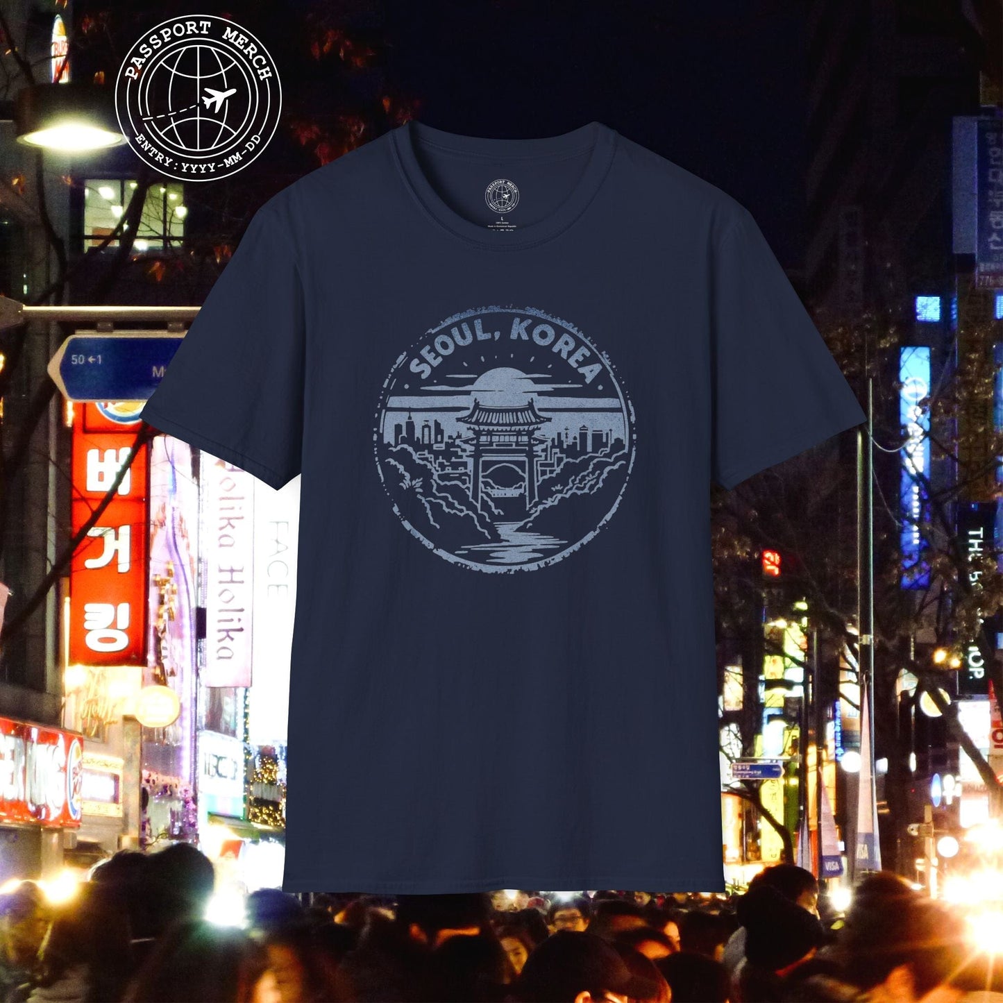 Vintage Badge, Seoul Korea T-Shirt
