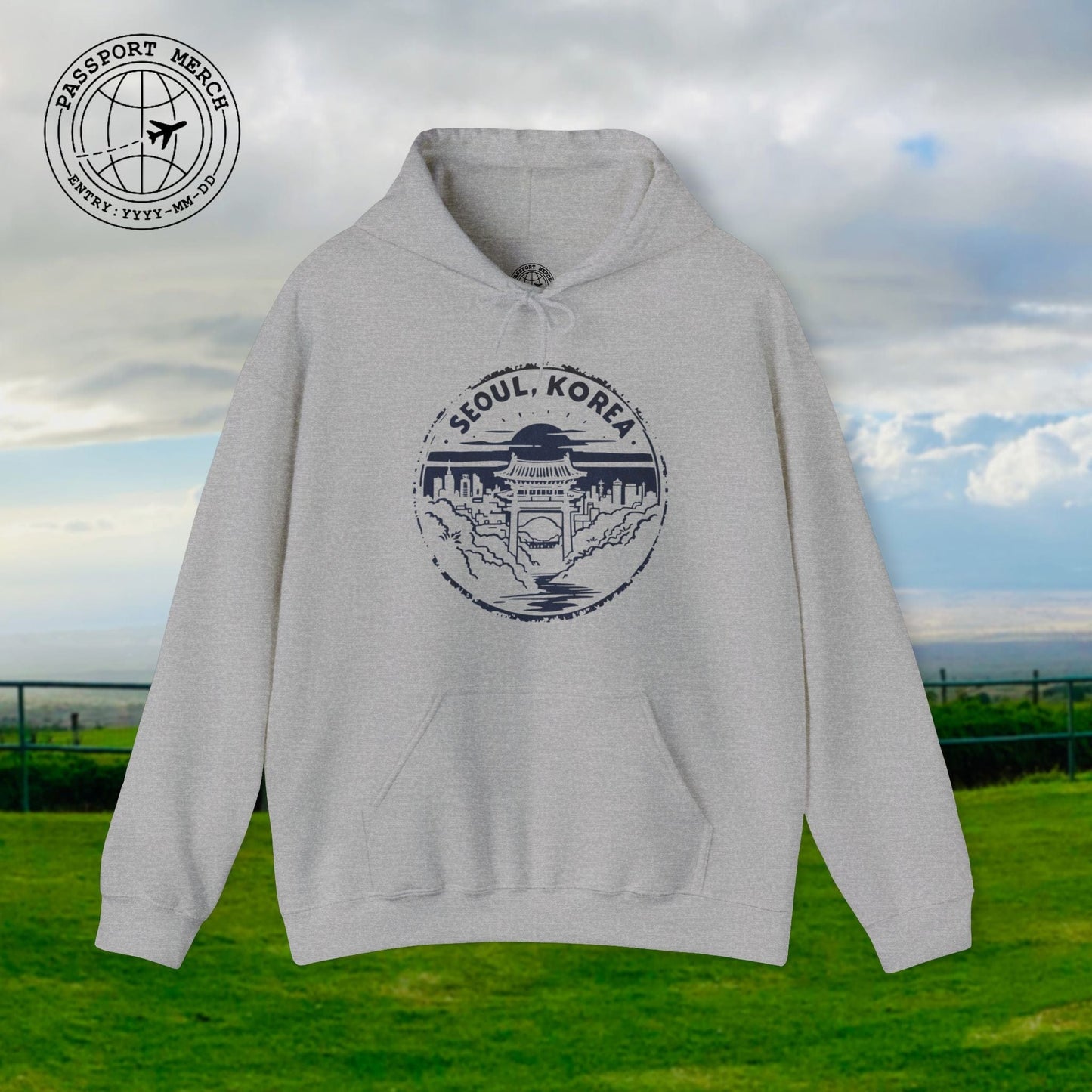 Vintage Badge, Seoul Korea Hoodie