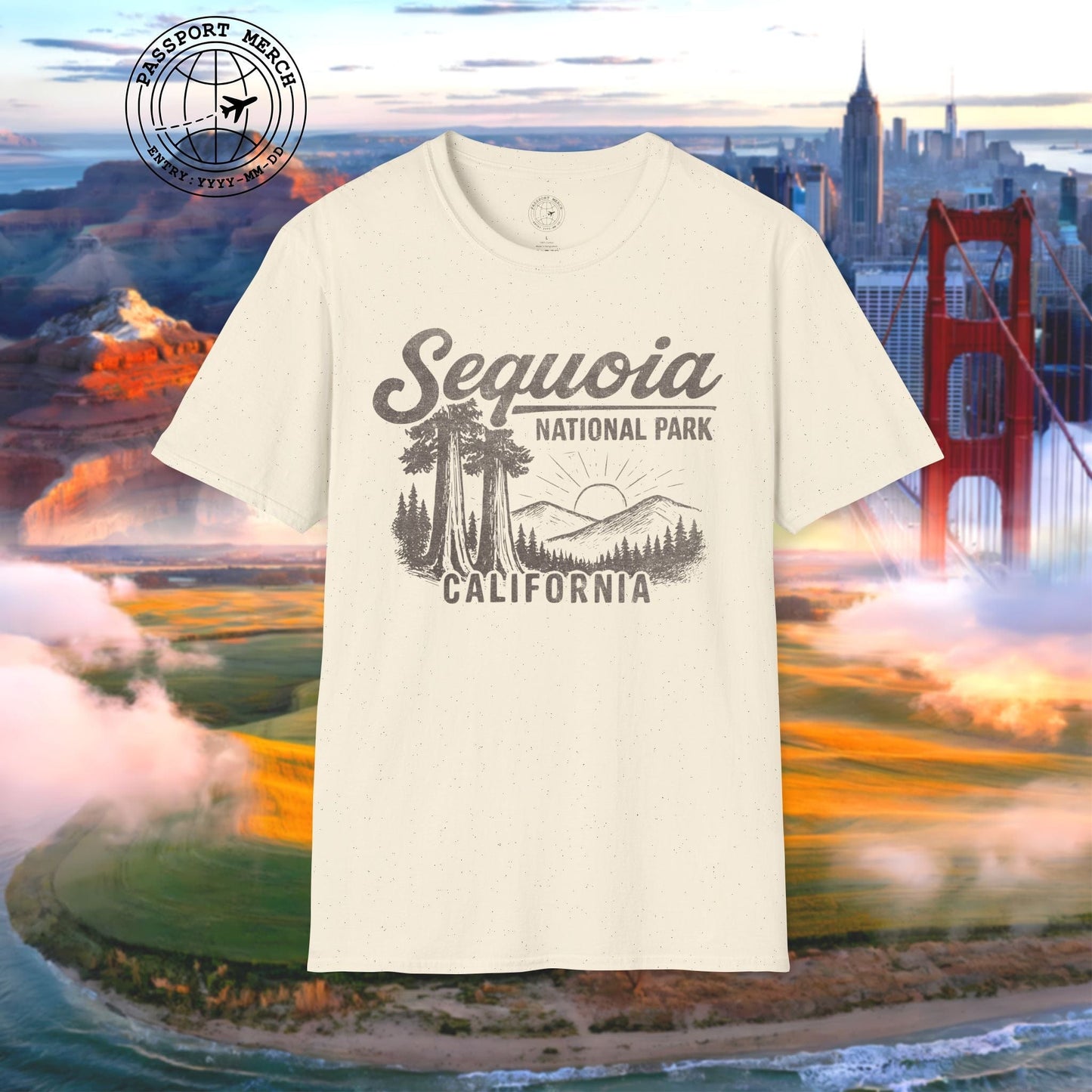 Sequoia National Park Vintage Monochrome, California T-Shirt