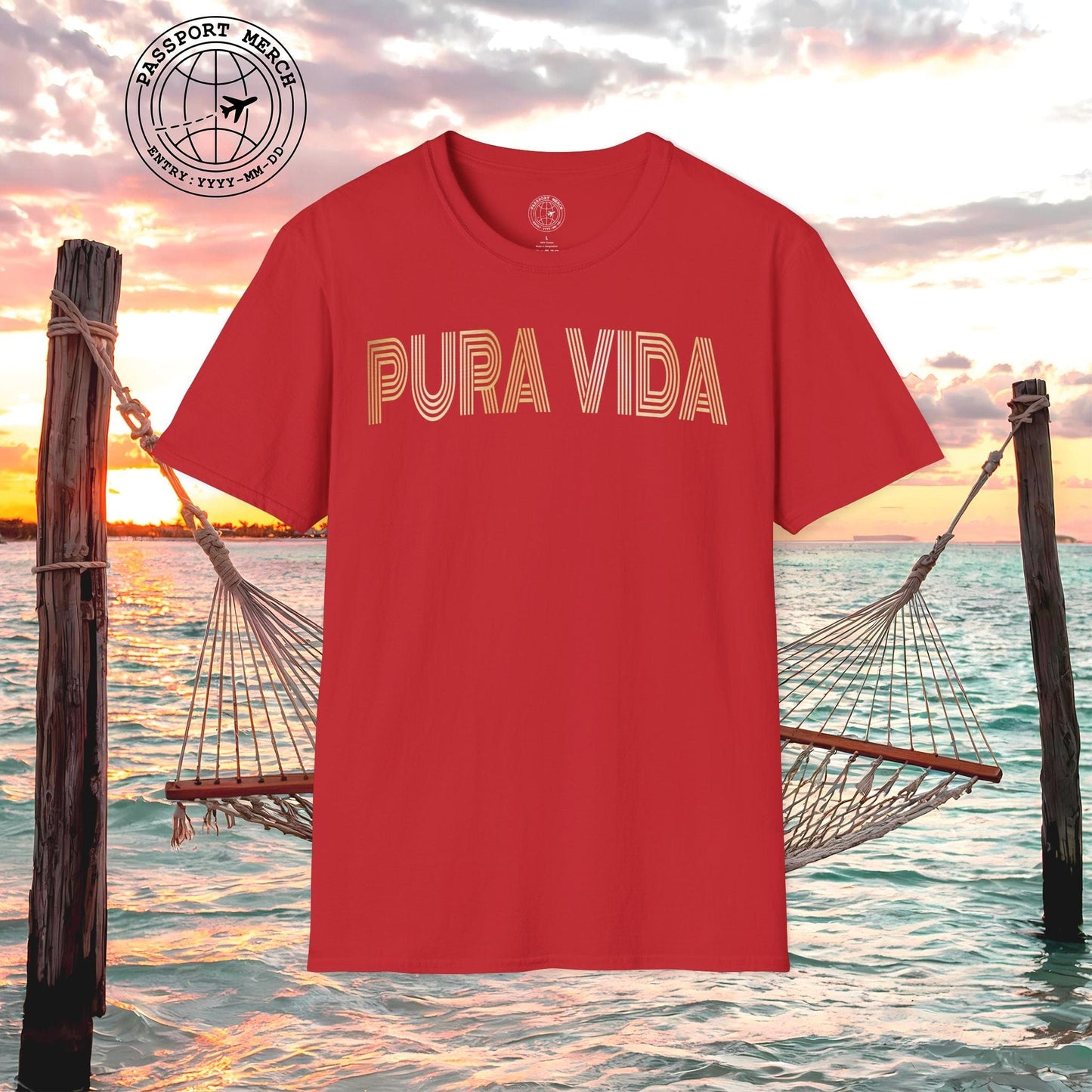 Retro Bling Pura Vida, Costa Rica T-Shirt