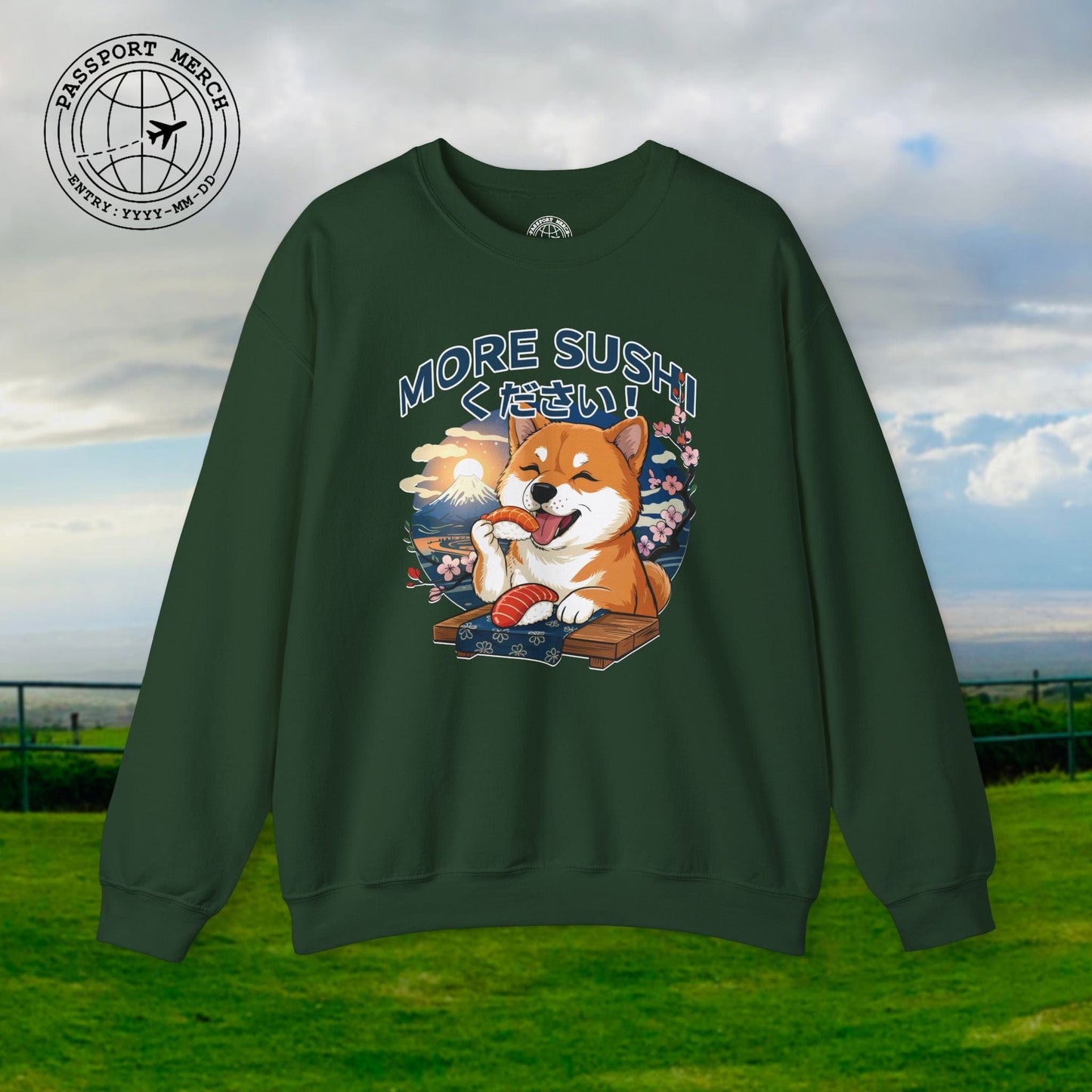 Shiba Inu, More Sushi Please! Japan Crewneck