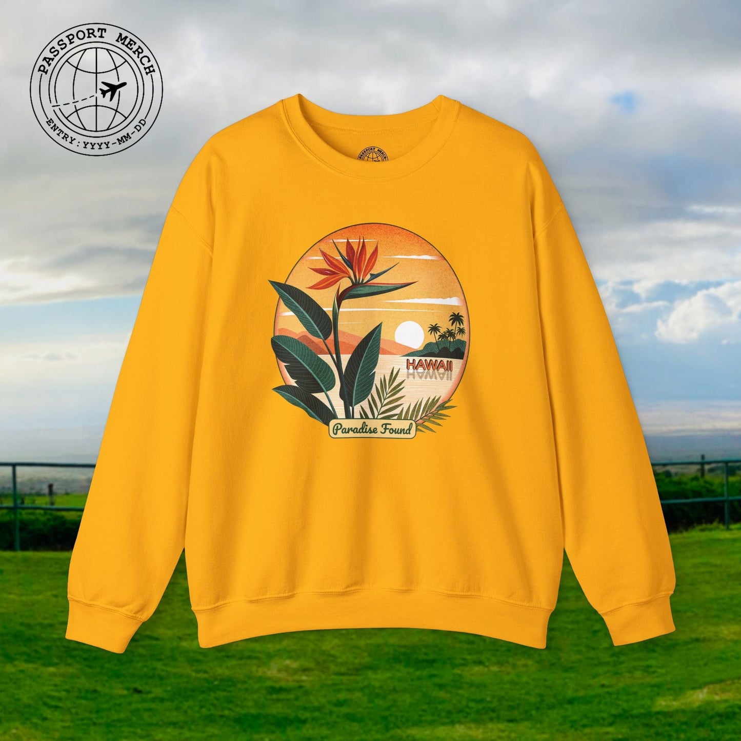 Retro (Bird of) Paradise Found, Hawaii Crewneck