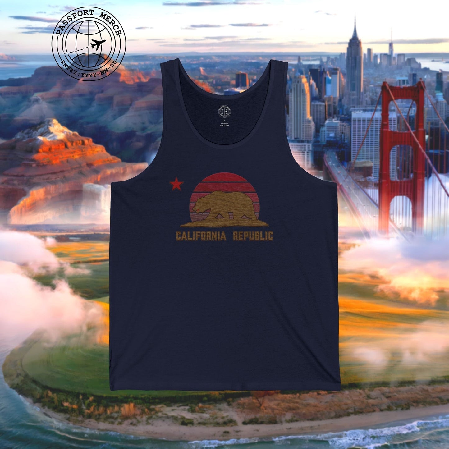 Woodworked Flag of California Tank Top