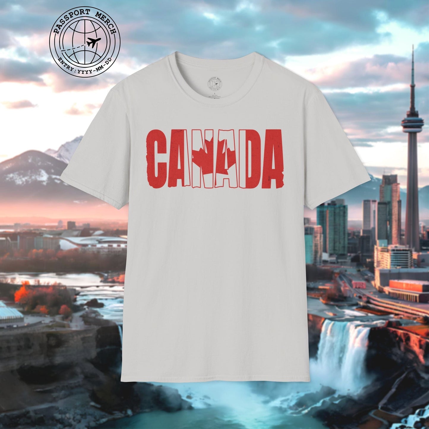 Vintage Canada Patriotism Letter Flag T-Shirt
