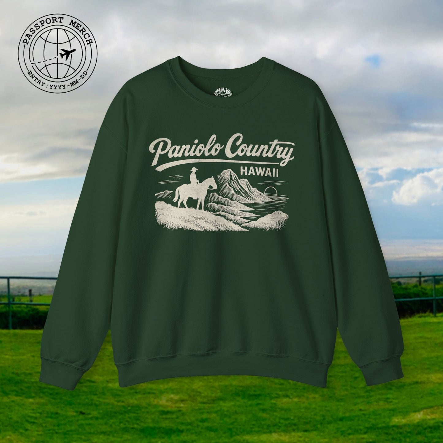 Paniolo Country Vintage Monochrome, Hawaii Crewneck