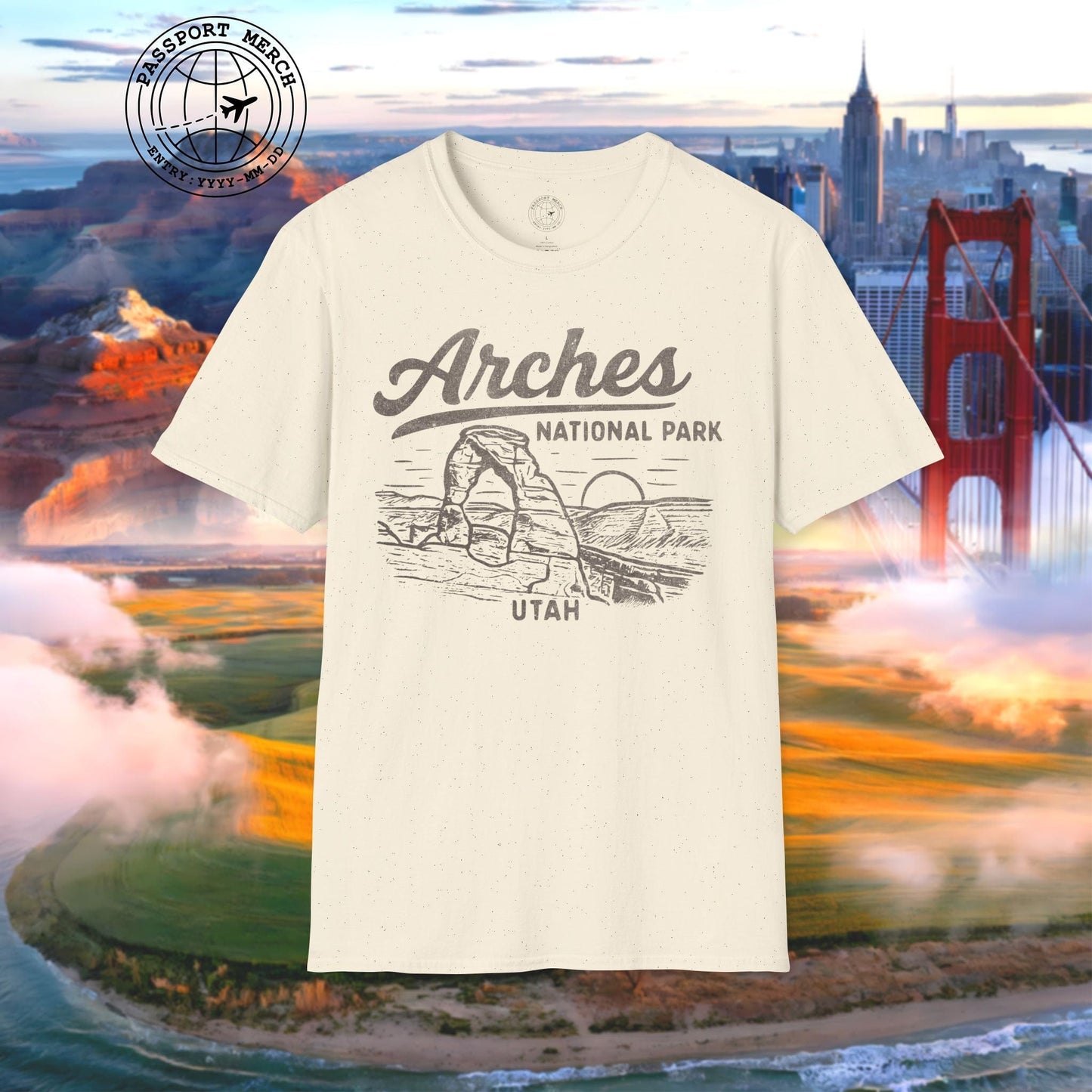 Arches National Park Vintage Monochrome, Utah T-Shirt