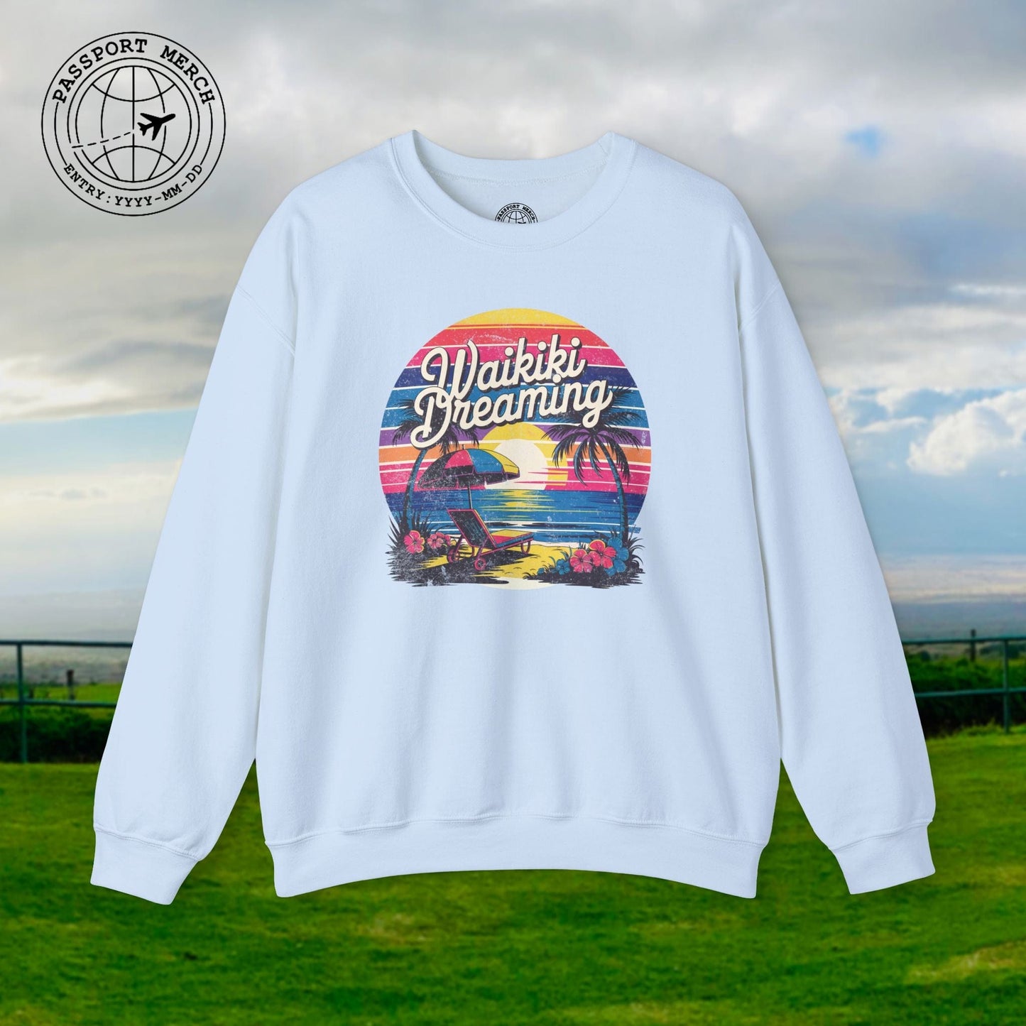 Retro Waikiki Dreaming, Hawaii Crewneck