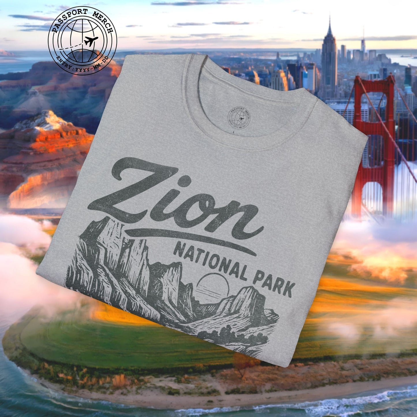 Zion National Park Vintage Monochrome, Utah T-Shirt