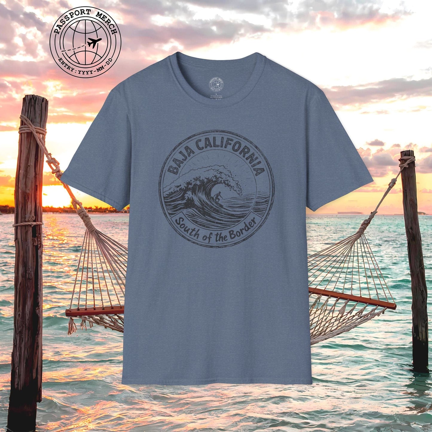 Surf South of the Border, Baja California, Mexico T-Shirt