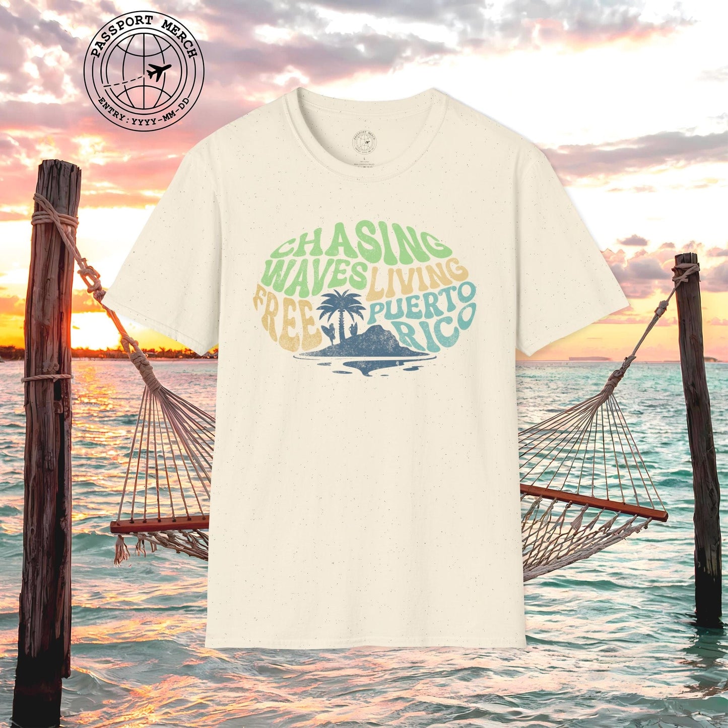 Chasing Waves Living Free Puerto Rico T-Shirt