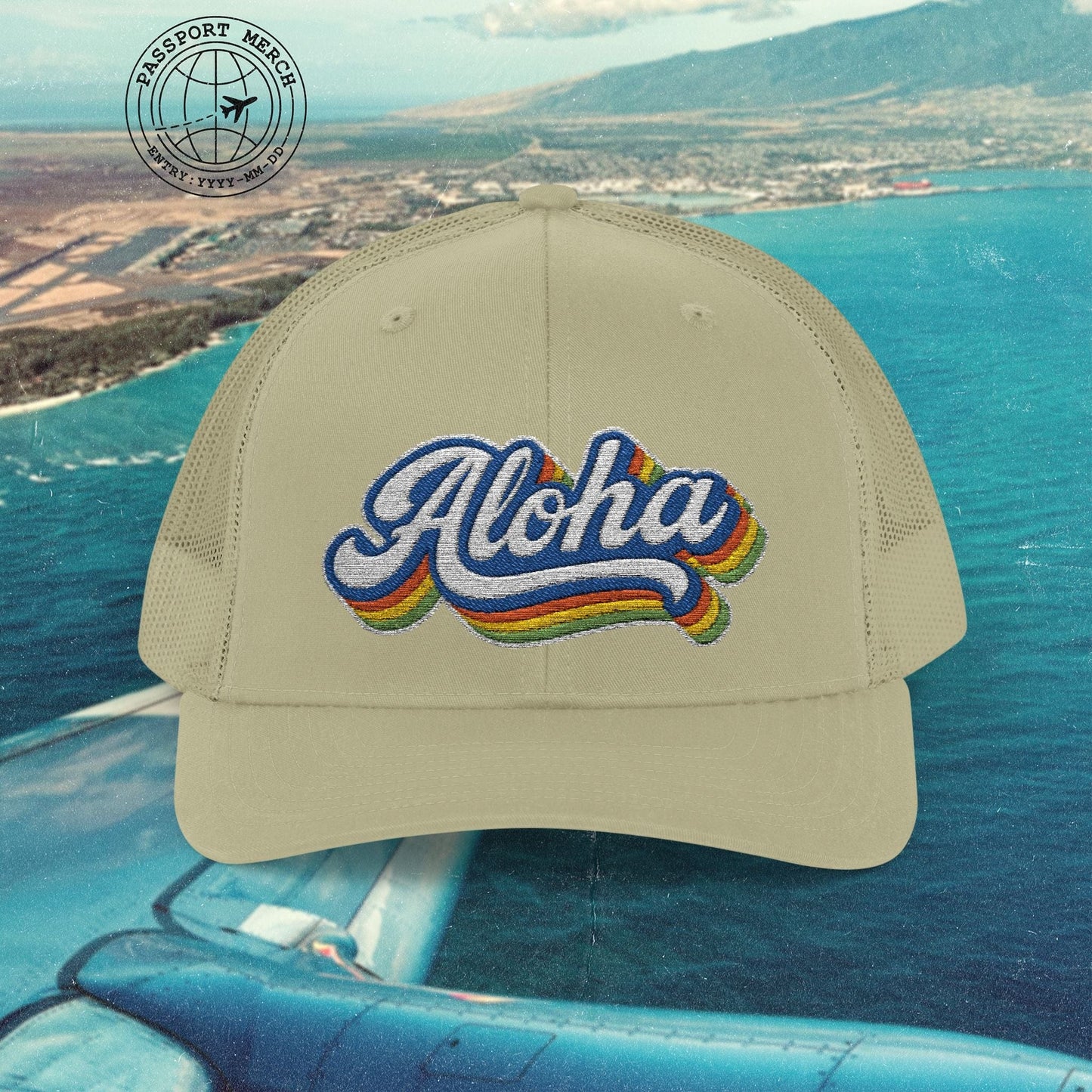 Classic 70s, Aloha, Hawaii Embroidered Trucker Hat