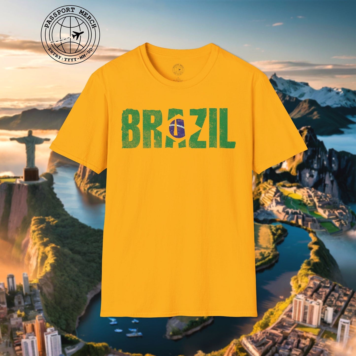 Brazil Patriotism Letter Flag T-Shirt