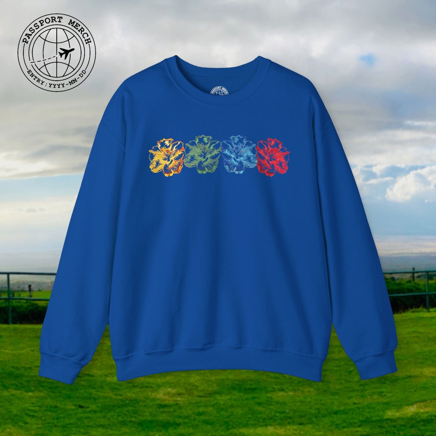 Neon Hibiscus, Hawaii Crewneck