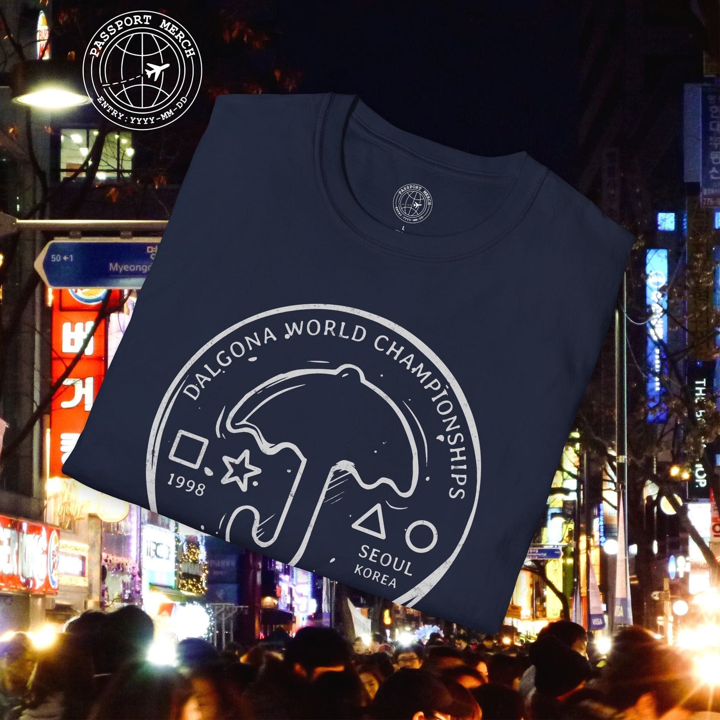 Vintage Dalgona World Championships, Seoul, South Korea T-Shirt