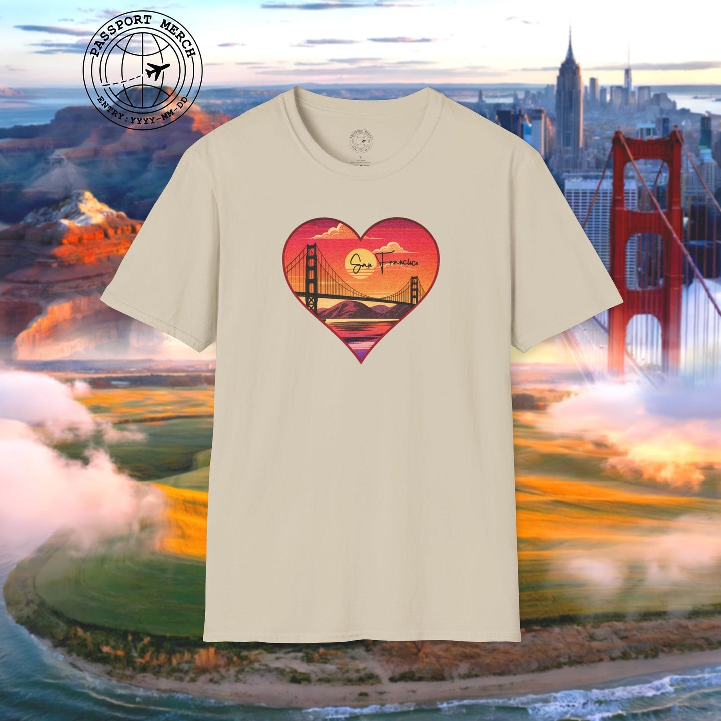 Retro San Francisco Heart, California T-Shirt