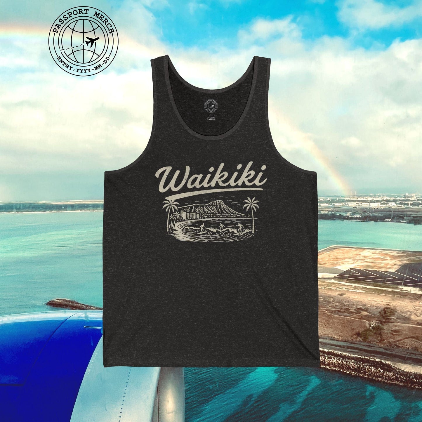 Monochrome Dreams of Waikiki, Hawaii Tank Top