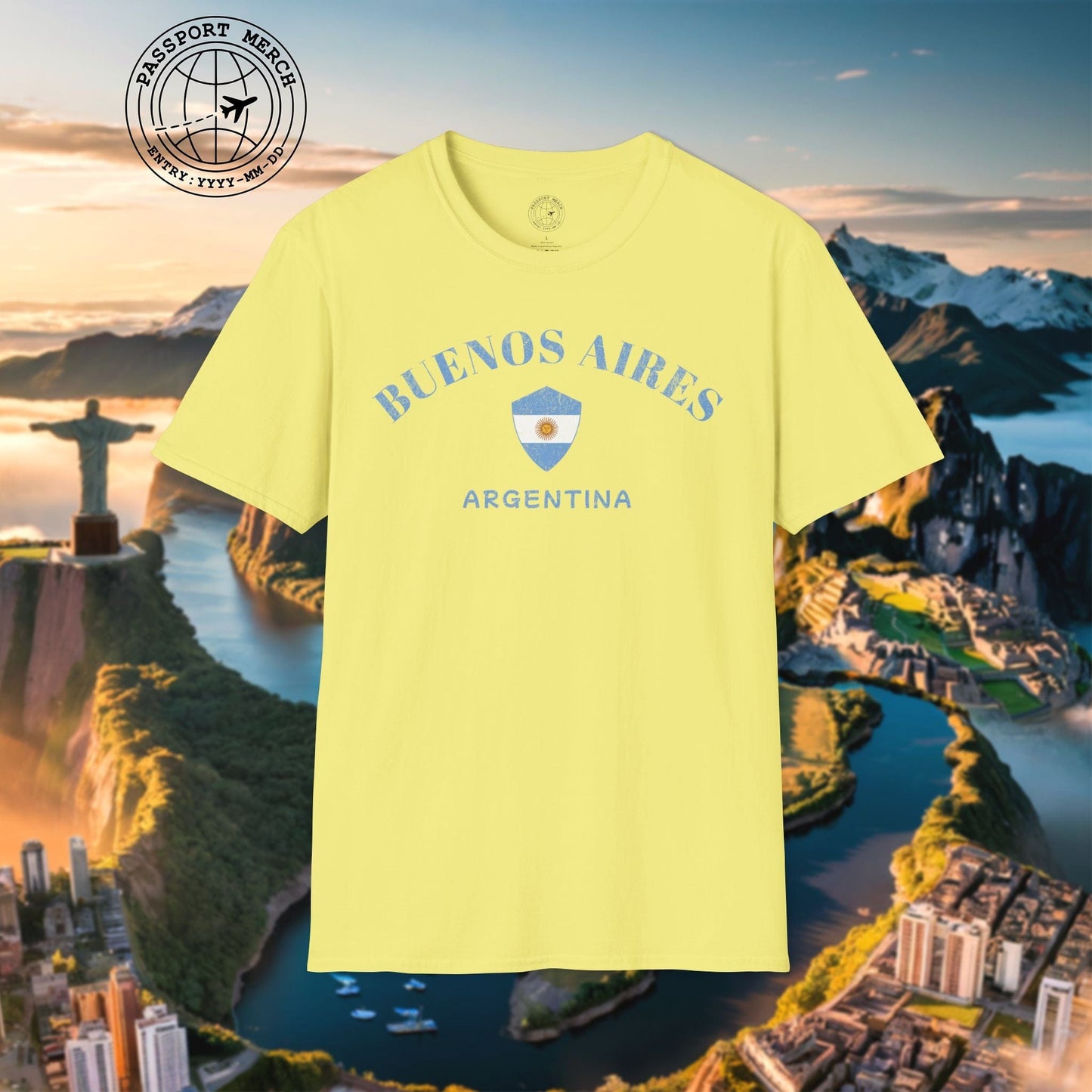 Buenos Aires with Flag Shield Argentina T-Shirt