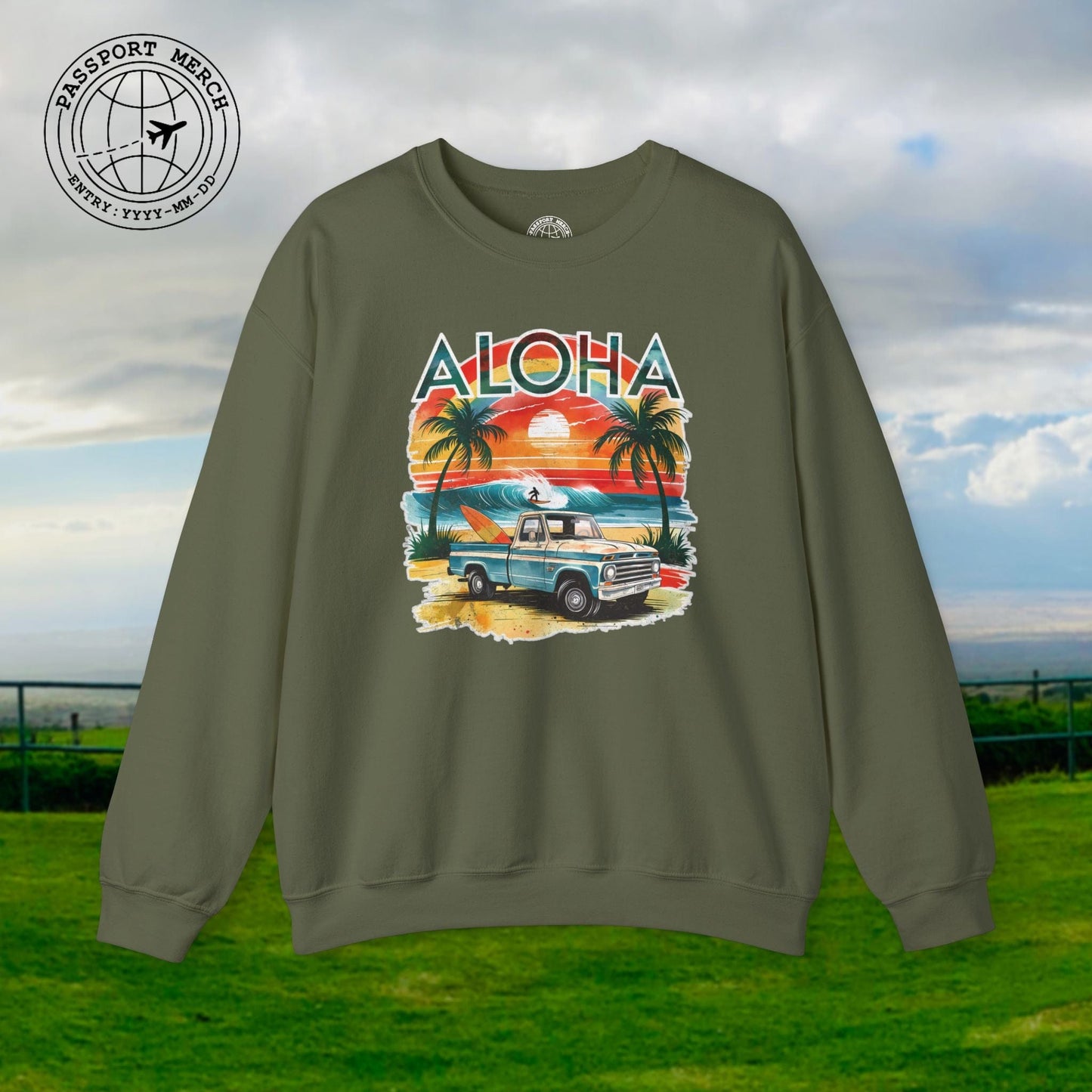 Retro Truck Hawaii Aloha Crewneck