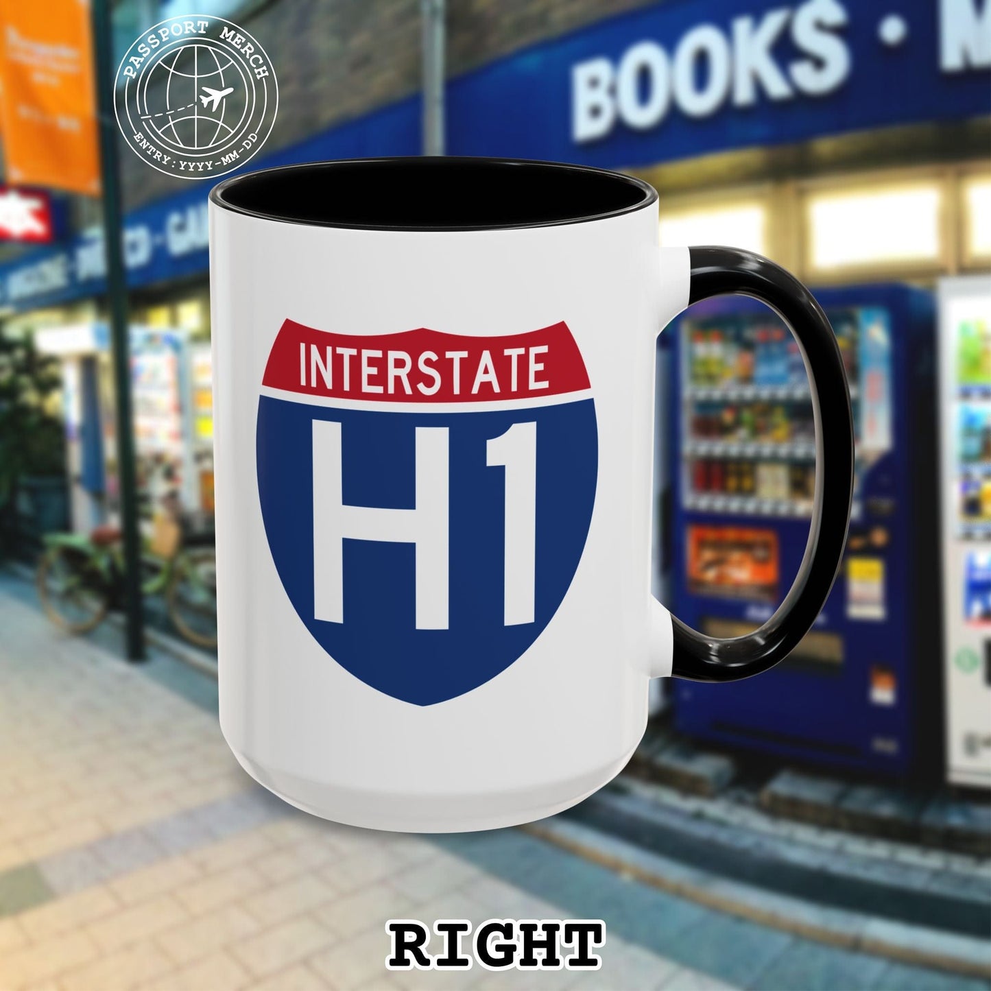 Signs of Wanderlust, Interstate H1, Hawaii 15oz Mug