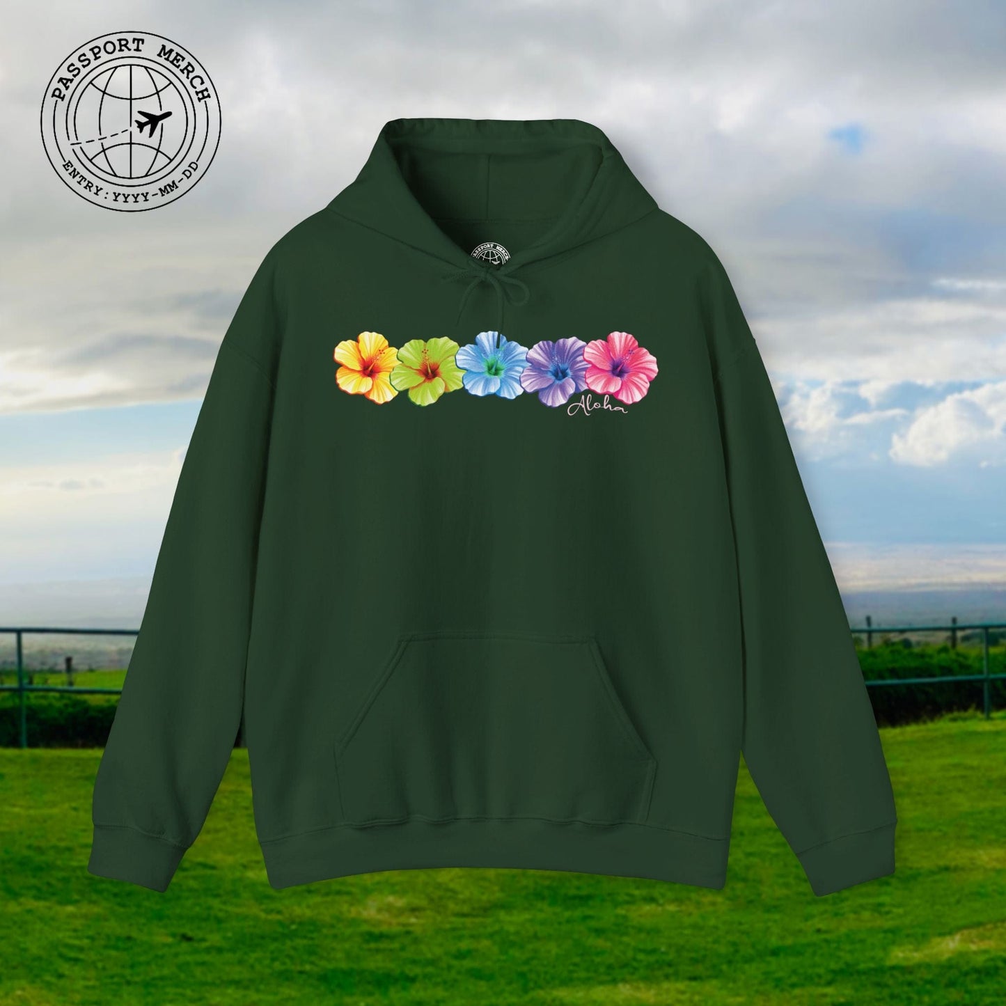 Five Vibrant Hibiscus, Hawaii Hoodie