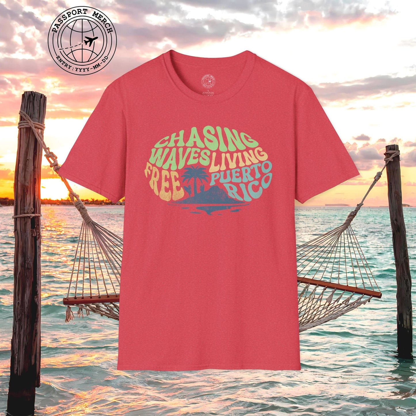 Chasing Waves Living Free Puerto Rico T-Shirt