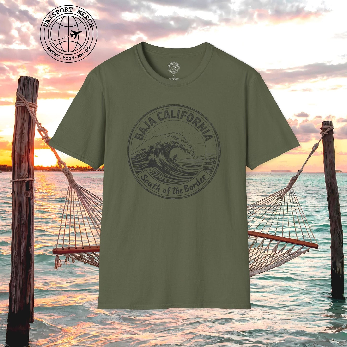 Surf South of the Border, Baja California, Mexico T-Shirt