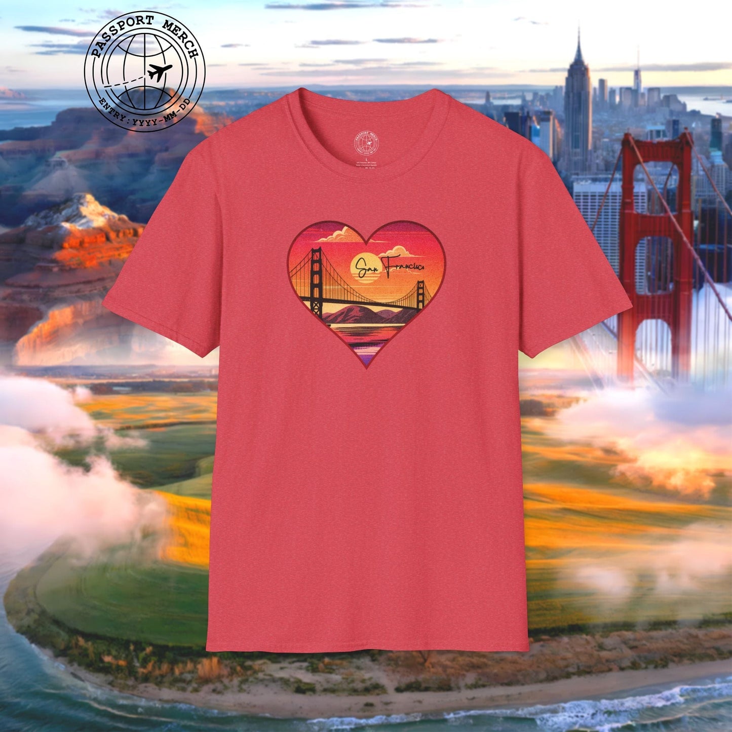Retro San Francisco Heart, California T-Shirt