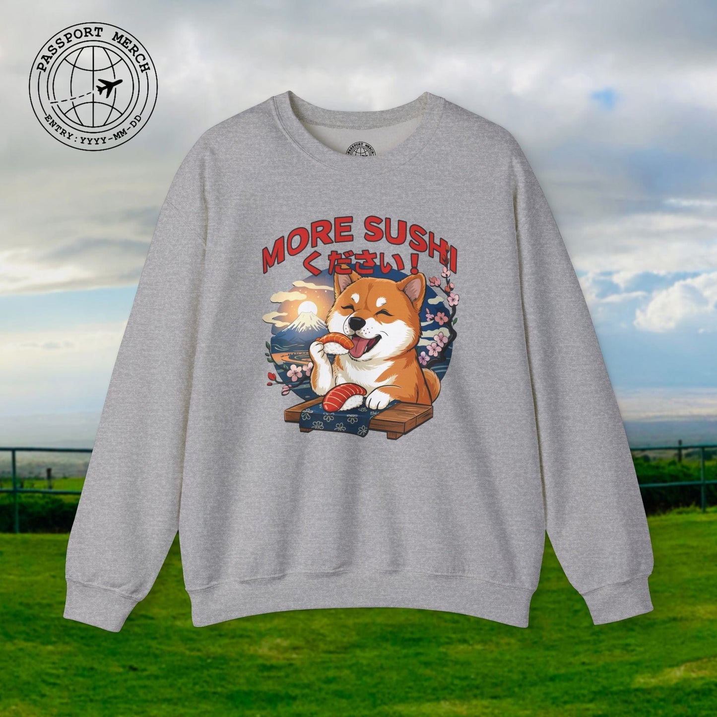 Shiba Inu, More Sushi Please! Japan Crewneck