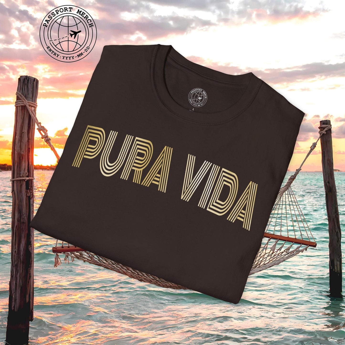 Retro Bling Pura Vida, Costa Rica T-Shirt