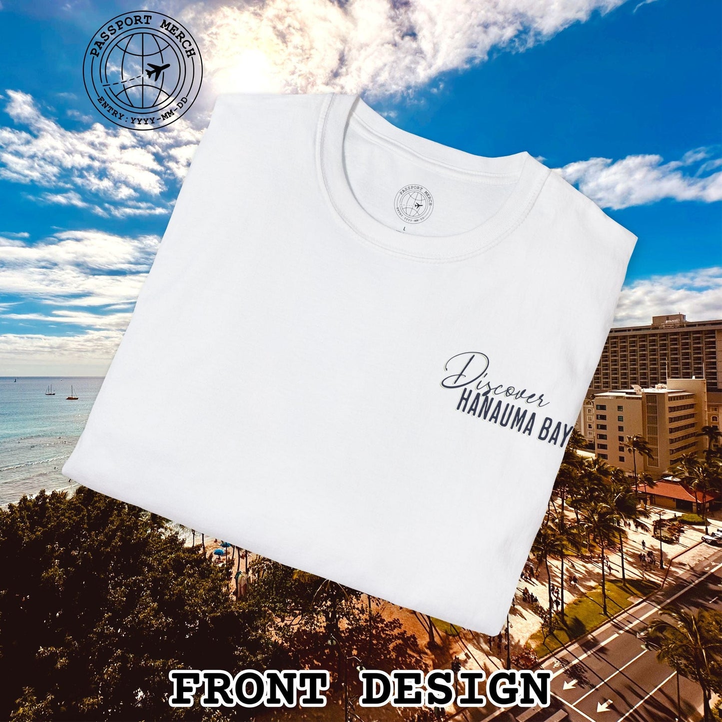 Discover Hanauma Bay, Hawaii, Back Print T-Shirt