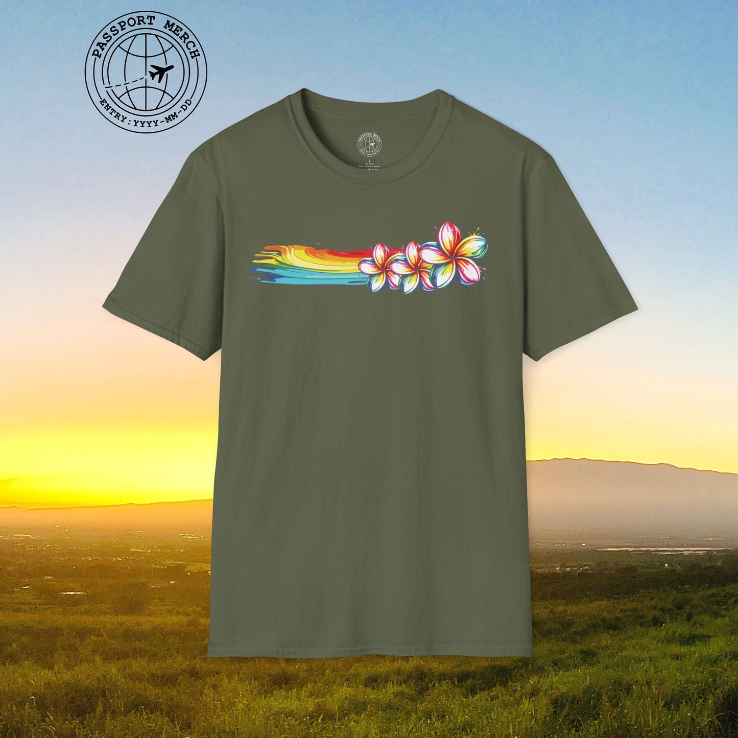 Neon Art Plumeria Rainbow, Hawaii T-Shirt
