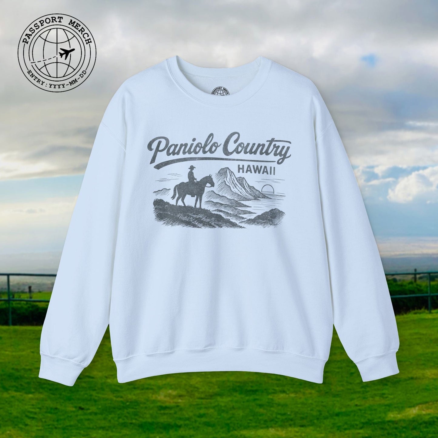Paniolo Country Vintage Monochrome, Hawaii Crewneck