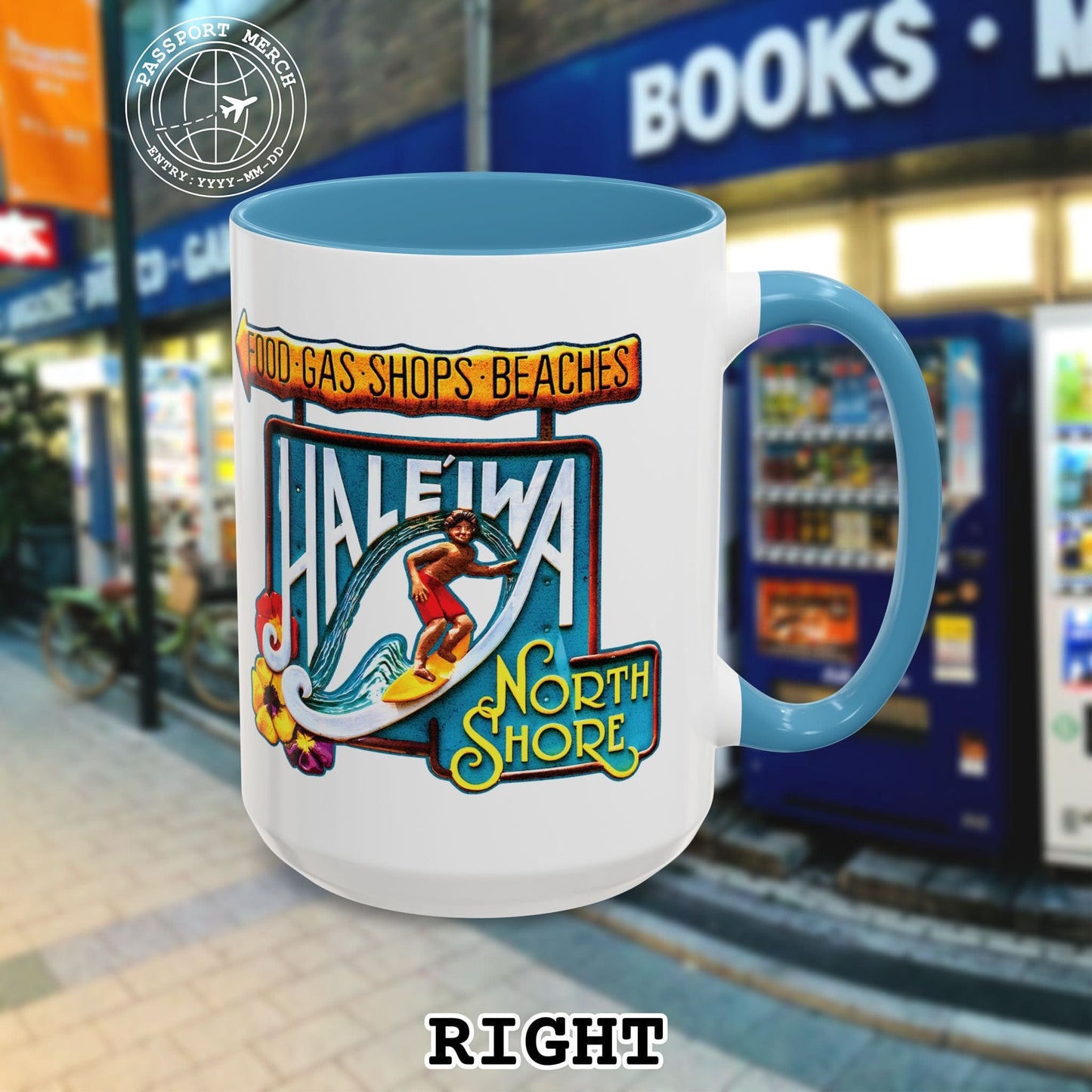 Signs of Wanderlust, Hale'iwa (North+South) Oahu, Hawaii 15oz Mug