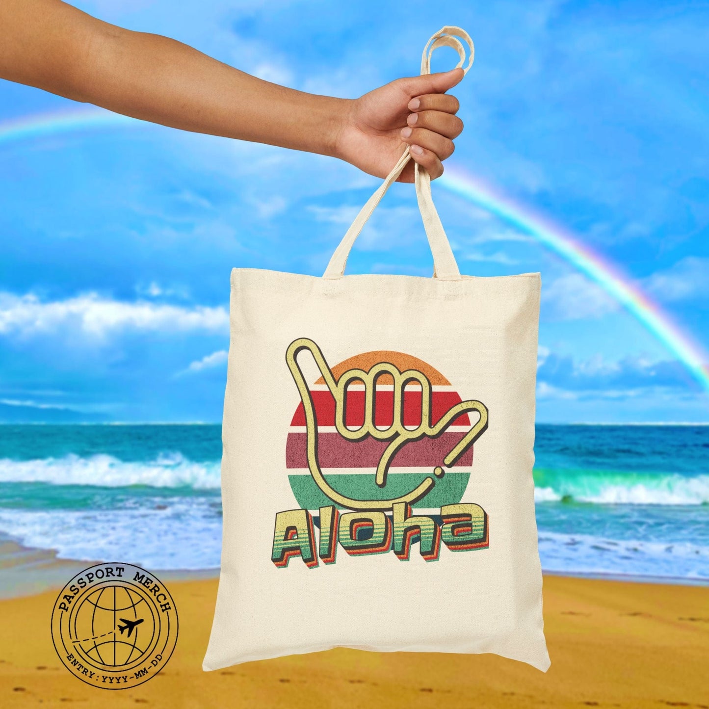 Vintage Retro Aloha Shaka, Hawaii Tote Bag