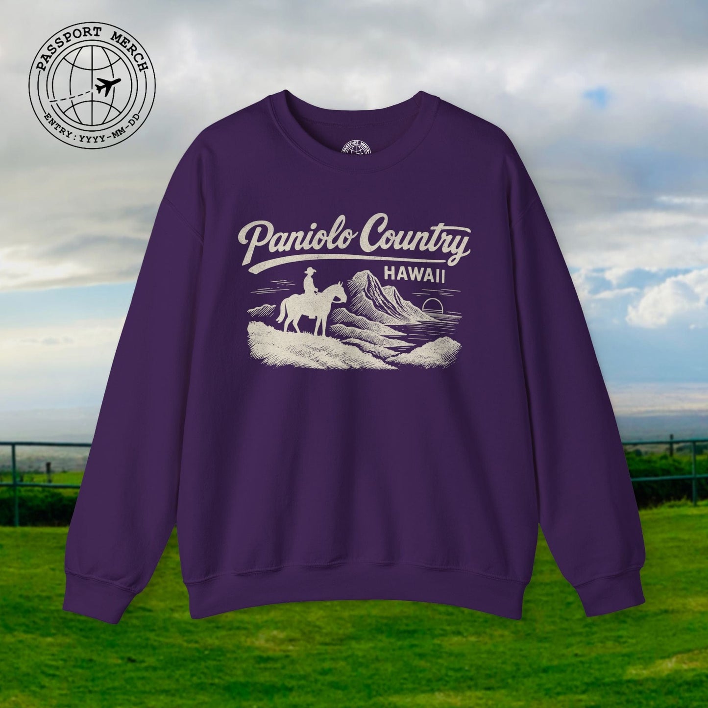 Paniolo Country Vintage Monochrome, Hawaii Crewneck
