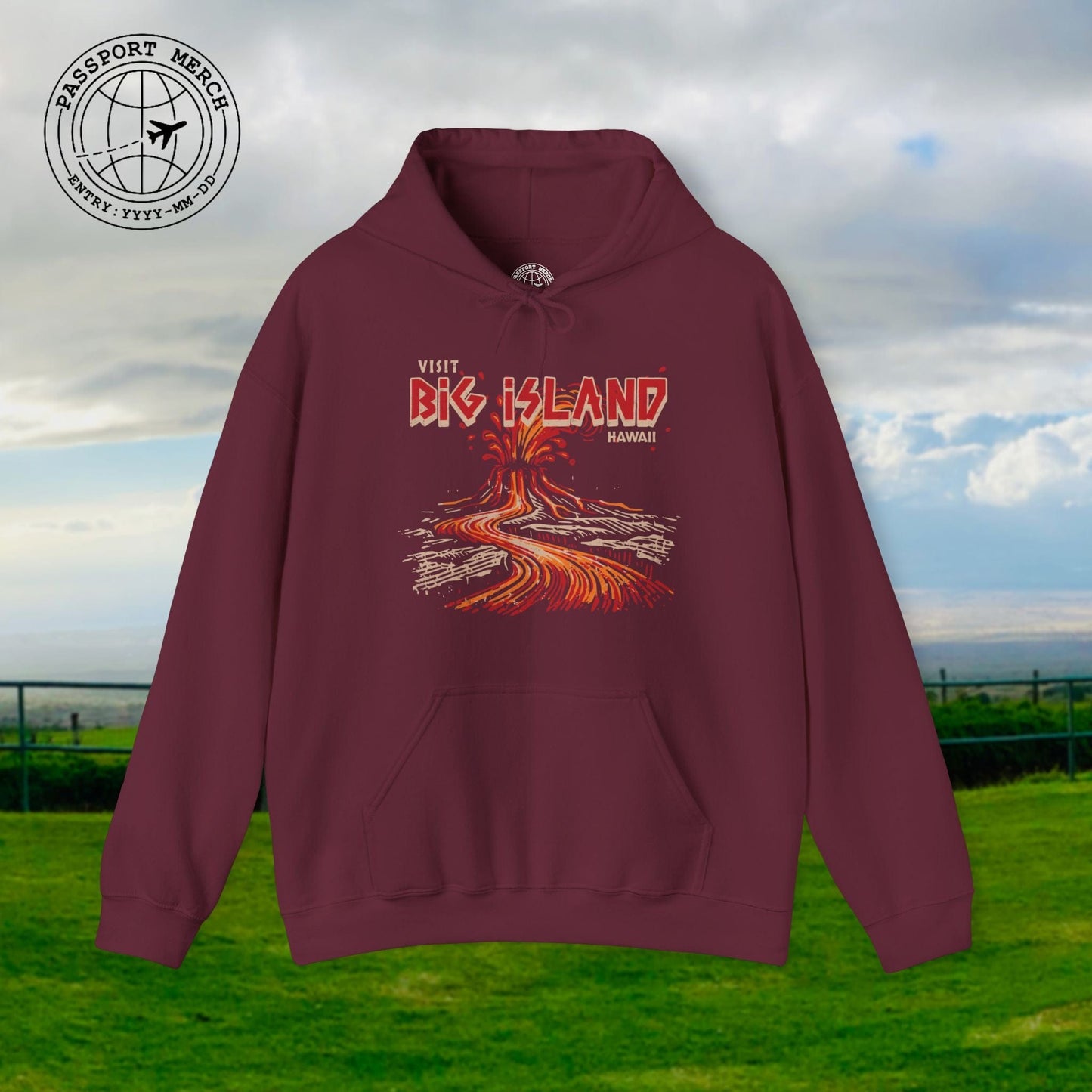 Vintage Visit Big Island, Hawaii Hoodie