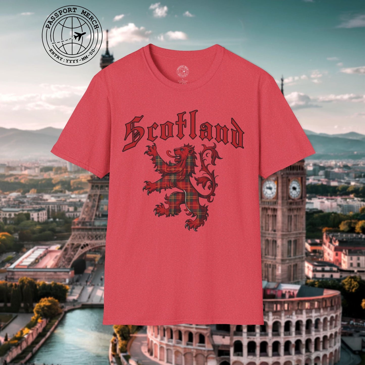 Tartan Lion Rampant, Scotland, UK T-Shirt