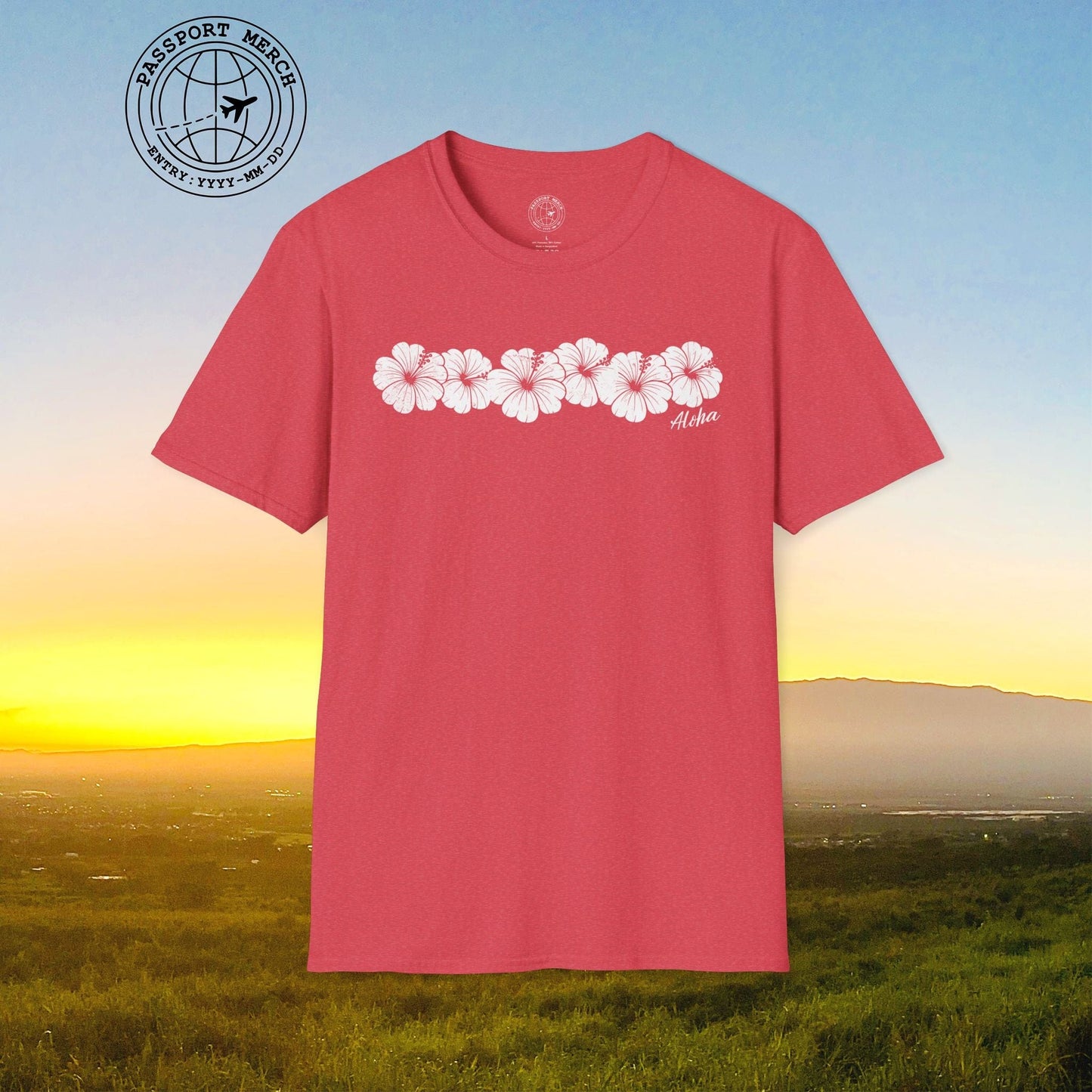 Monochrome Hibiscus, Hawaii T-Shirt