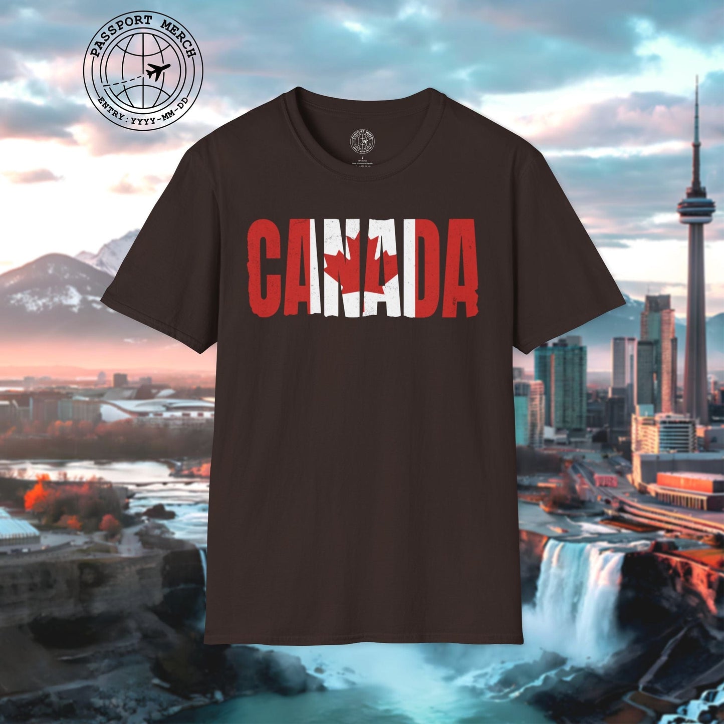 Vintage Canada Patriotism Letter Flag T-Shirt