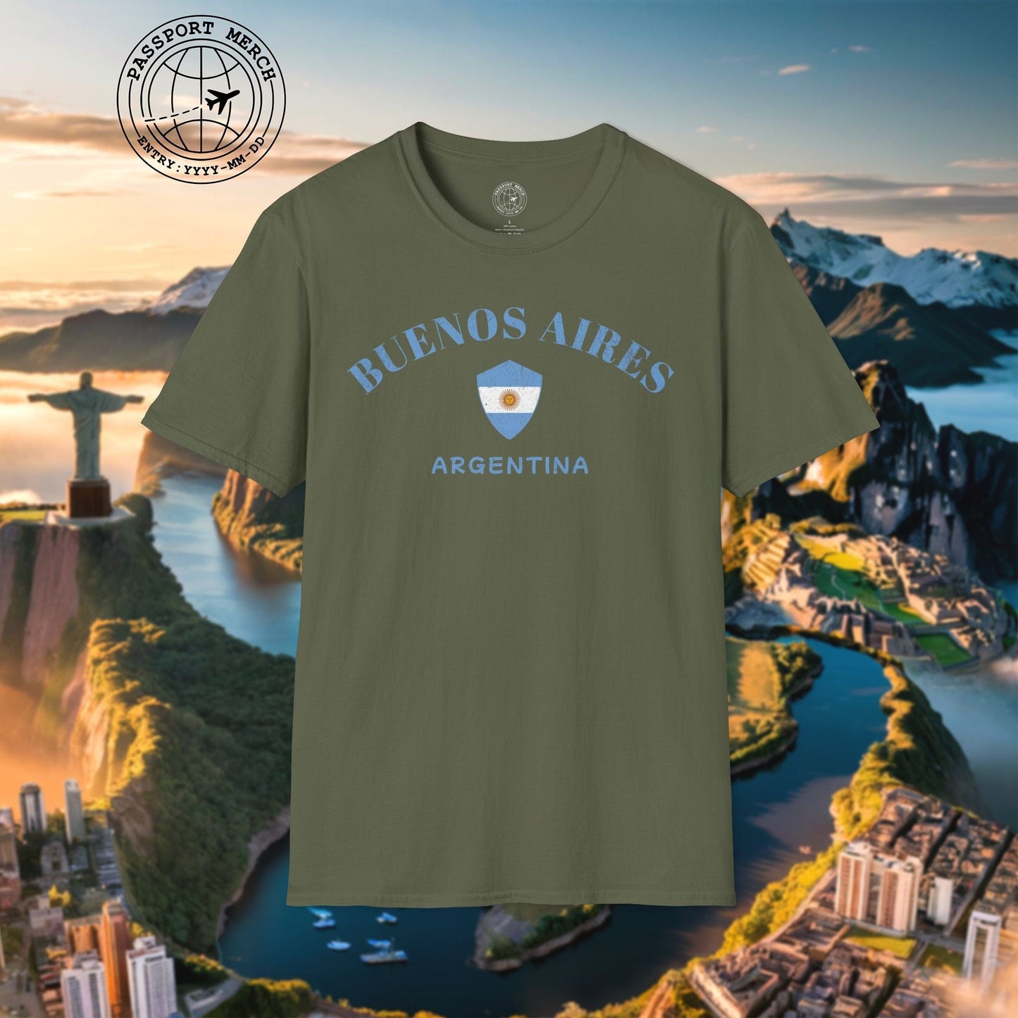 Buenos Aires with Flag Shield Argentina T-Shirt