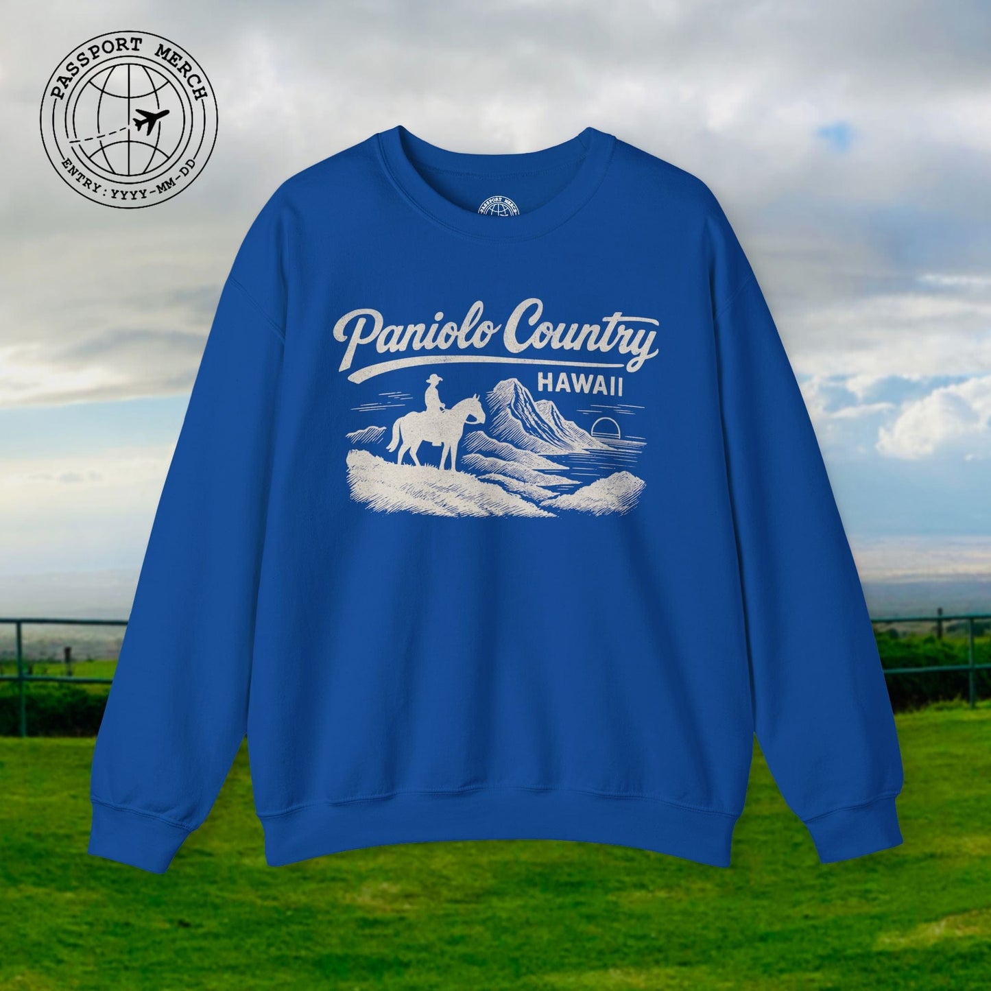 Paniolo Country Vintage Monochrome, Hawaii Crewneck
