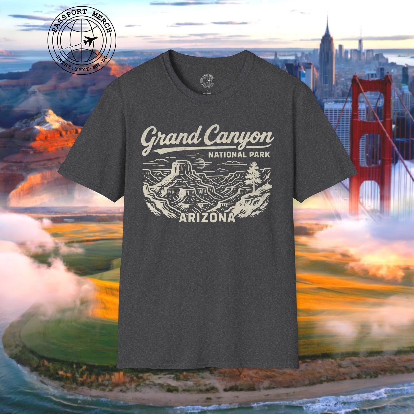 Grand Canyon National Park Vintage Monochrome, Arizona T-Shirt